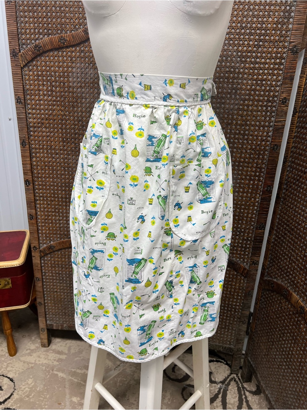 Apron vintage golf fabric retro gift